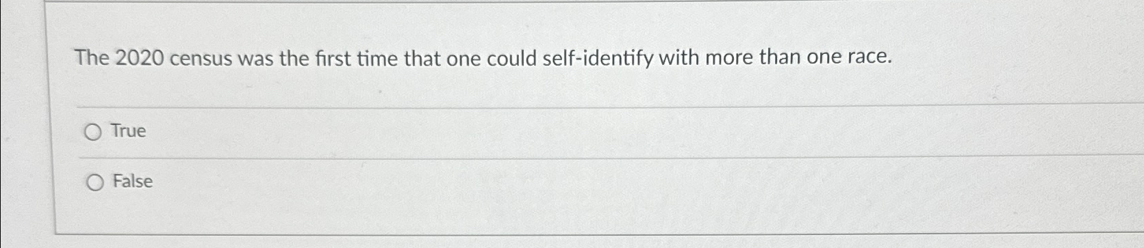  The 2020 census was the first time that one could self-identify