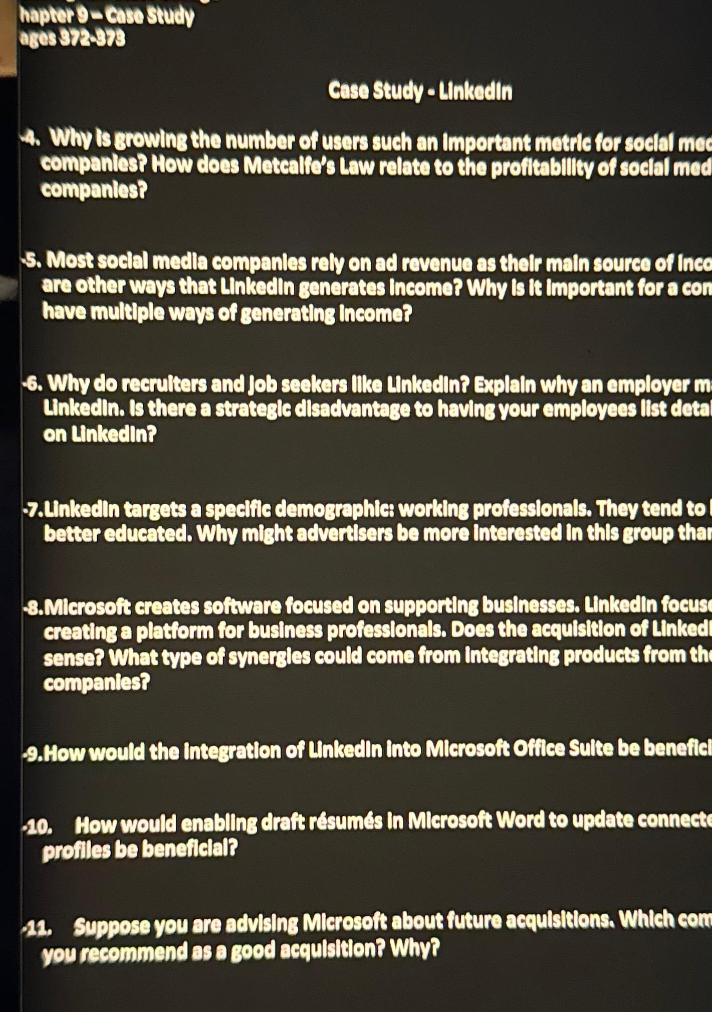  hapter 9-caso Study ages 372.373 Case Study - Llnkedin 4. Why
