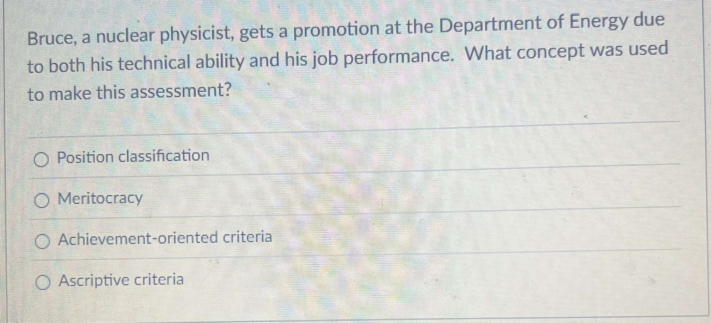  Bruce, a nuclear physicist, gets a promotion at the Department of