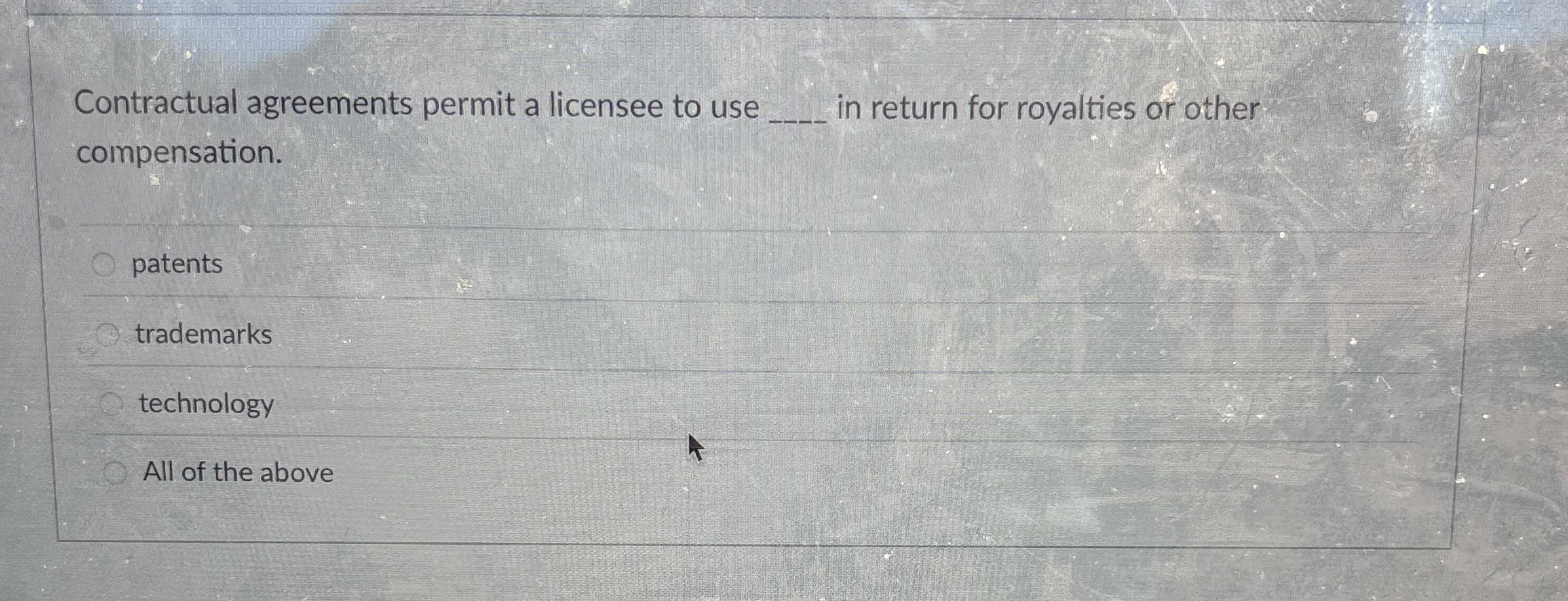  Contractual agreements permit a licensee to use in return for royalties