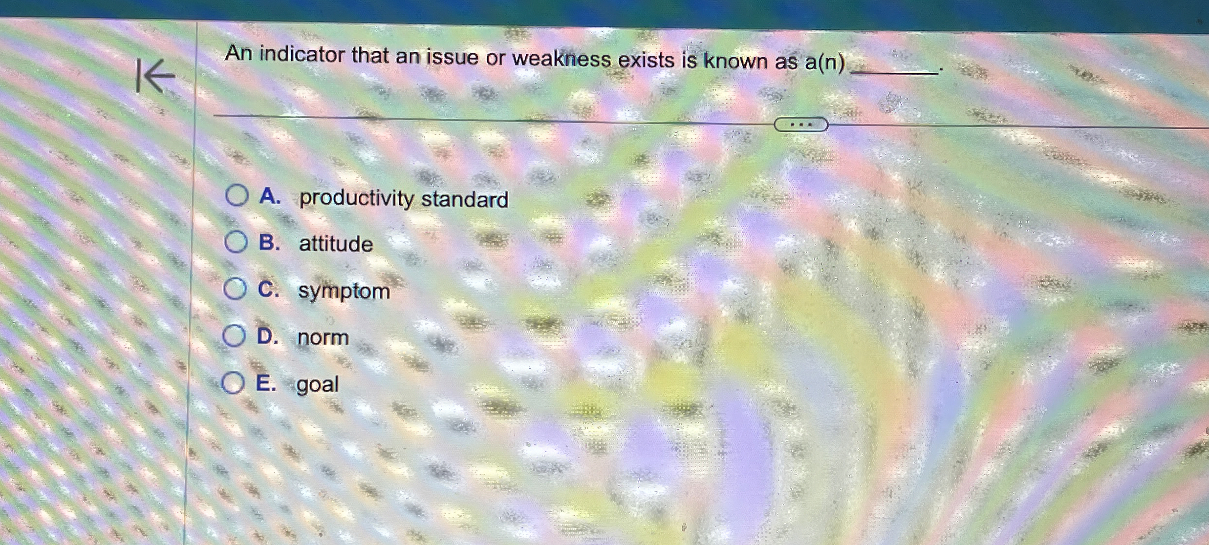  An indicator that an issue or weakness exists is known as