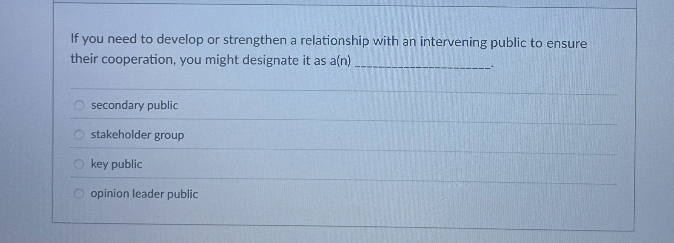  If you need to develop or strengthen a relationship with an