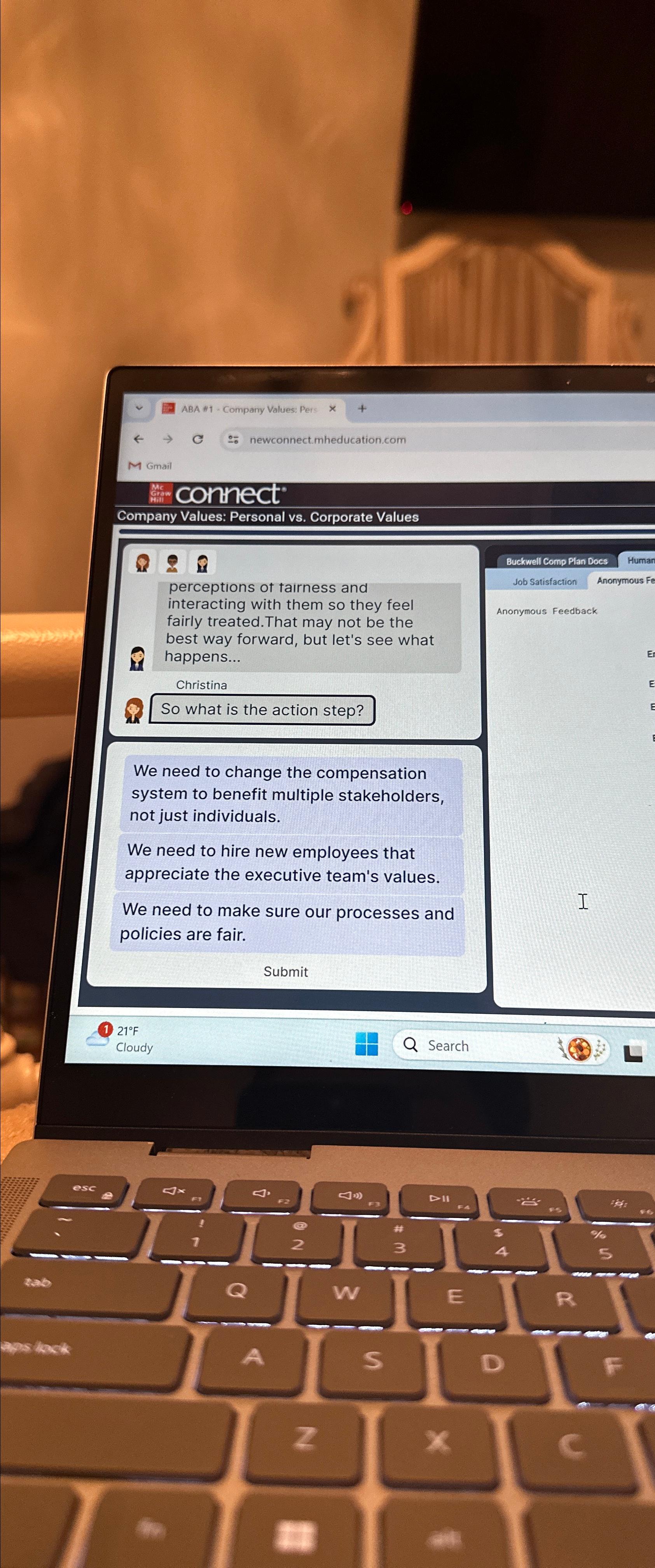  connect Company Values: Personal vs. Corporate Values 2 a perceptions of