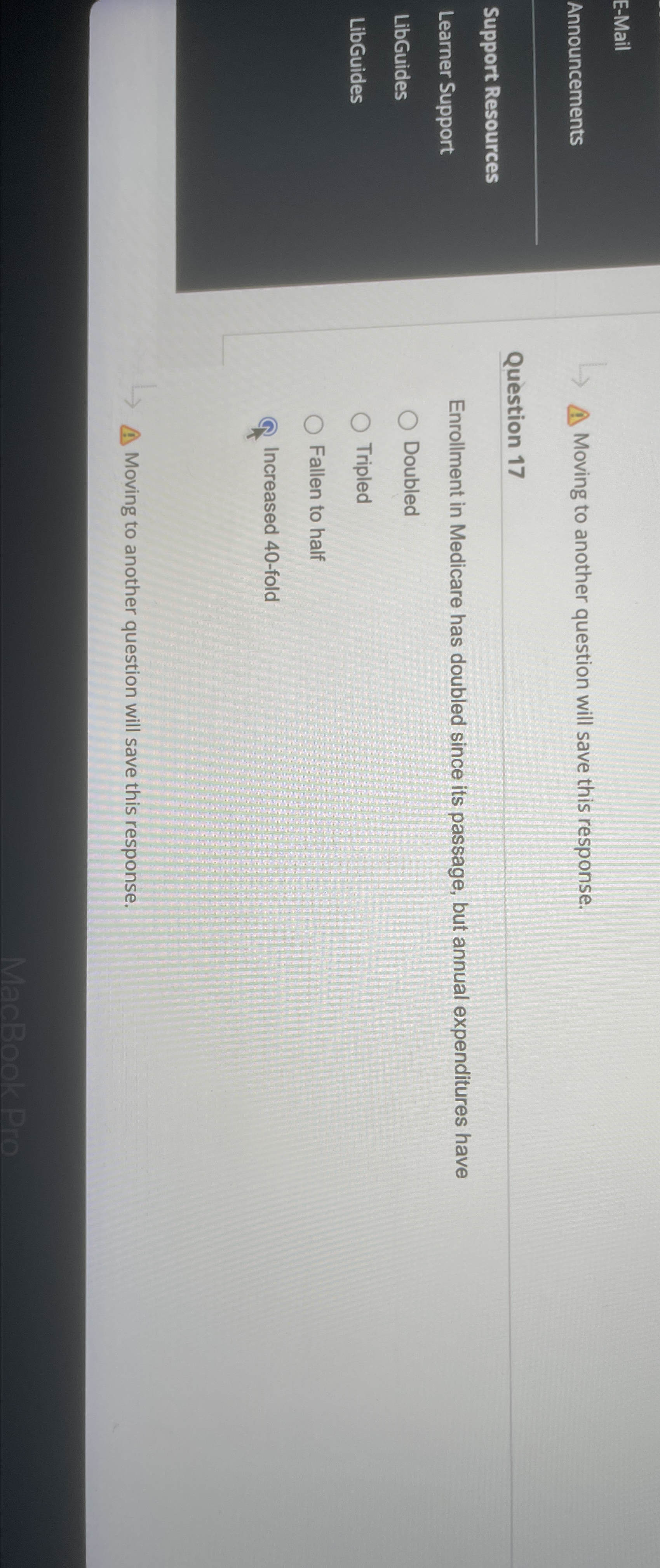 E-Mail Announcements Support Resources Question 17 Learner Support LibGuides LibGuides Enrollment
