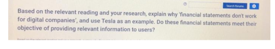  Search forums Based on the relevant reading and your research, explain