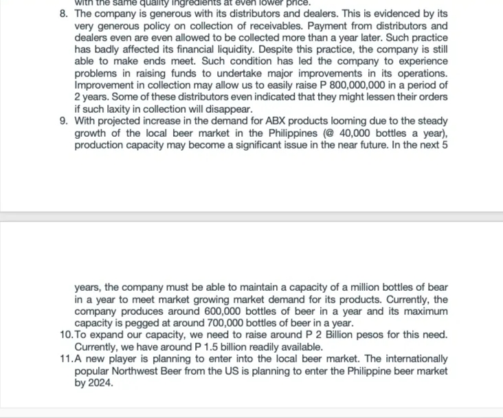 to make a Current State Analysis for ABX Brewery, Inc. using the