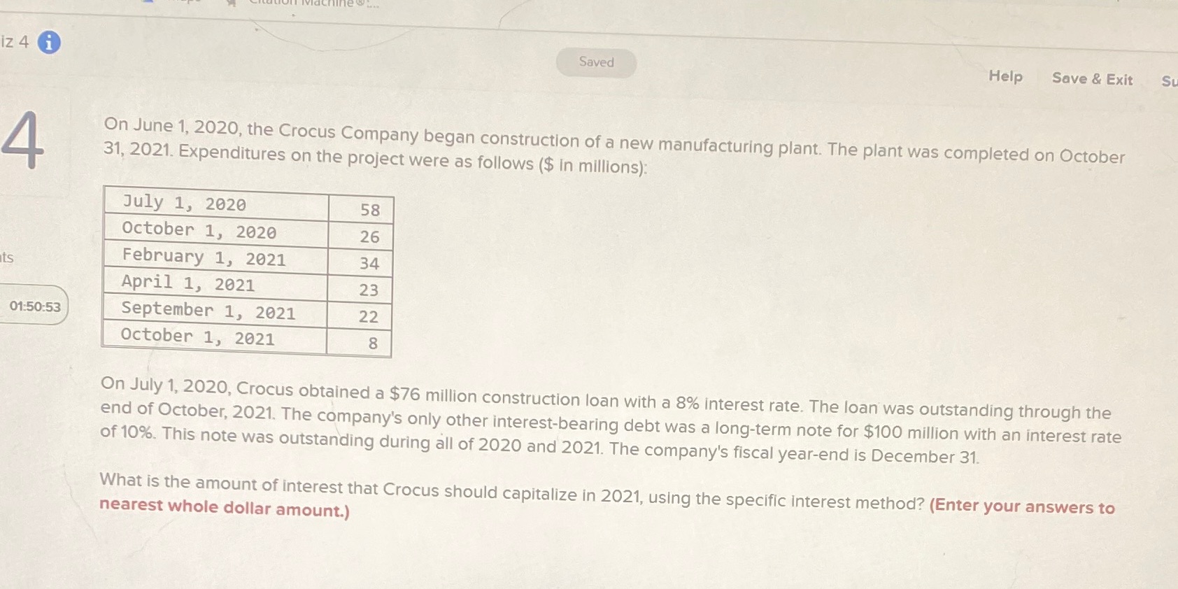Question 4I'm confused by this iz 4 Saved Help Save & Exit