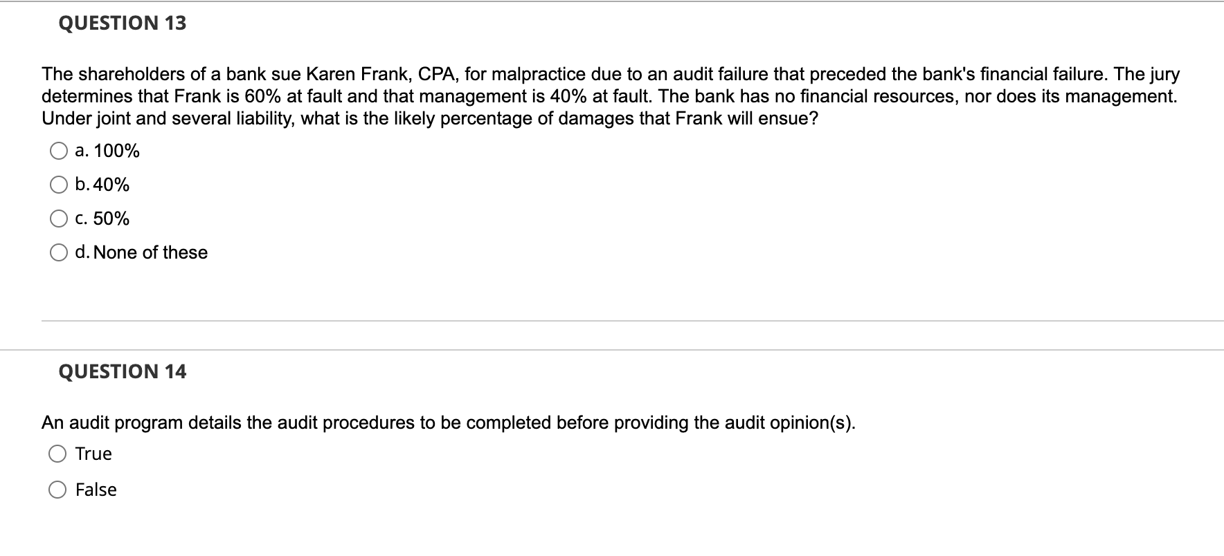 of the above O b. Control activities O c. Monitoring O d.