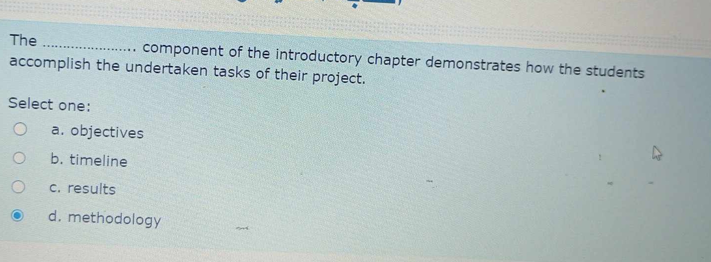  The q, component of the introductory chapter demonstrates how the students