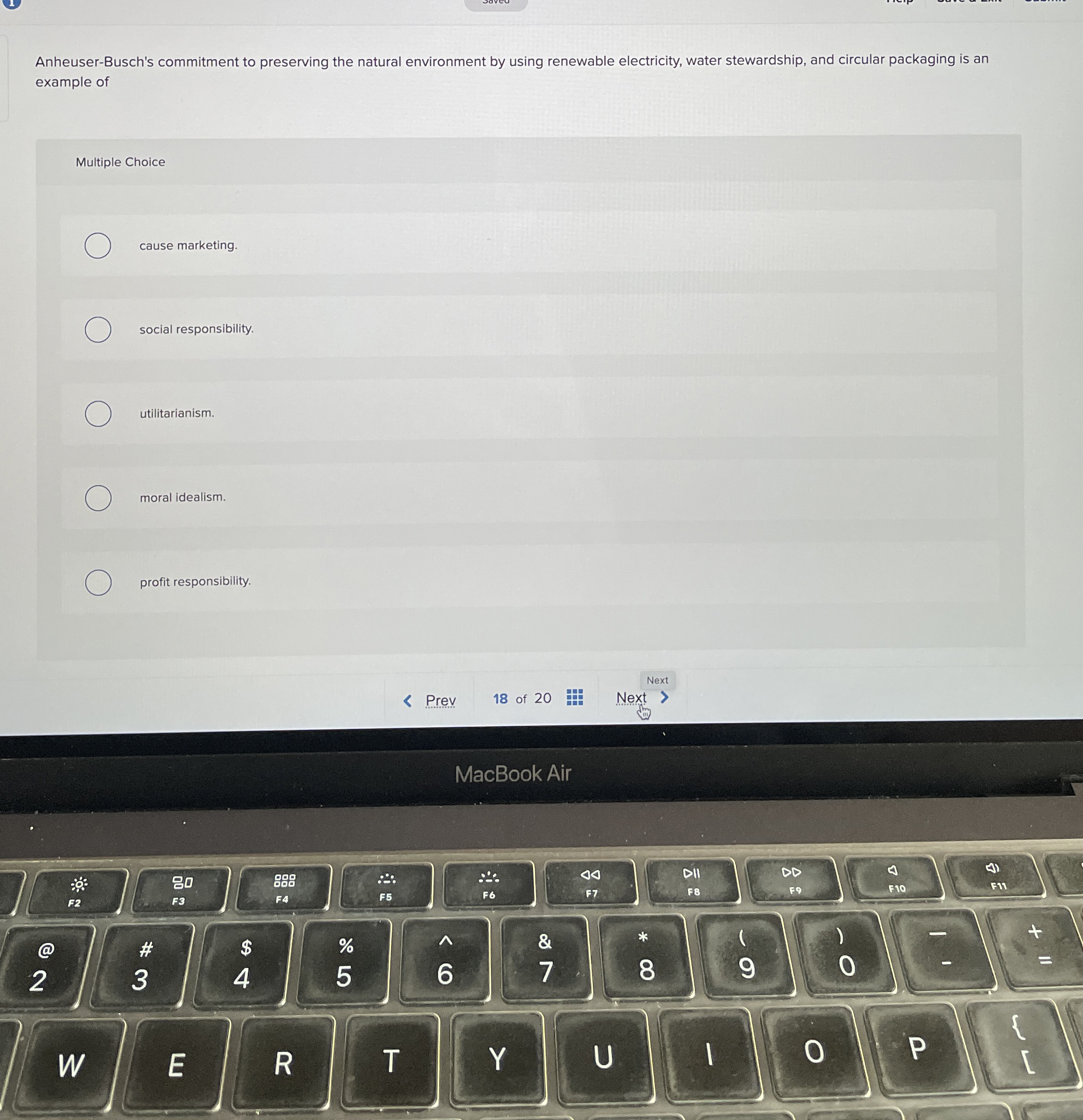  Anheuser-Busch's commitment to preserving the natural environment by using renewable electricity,