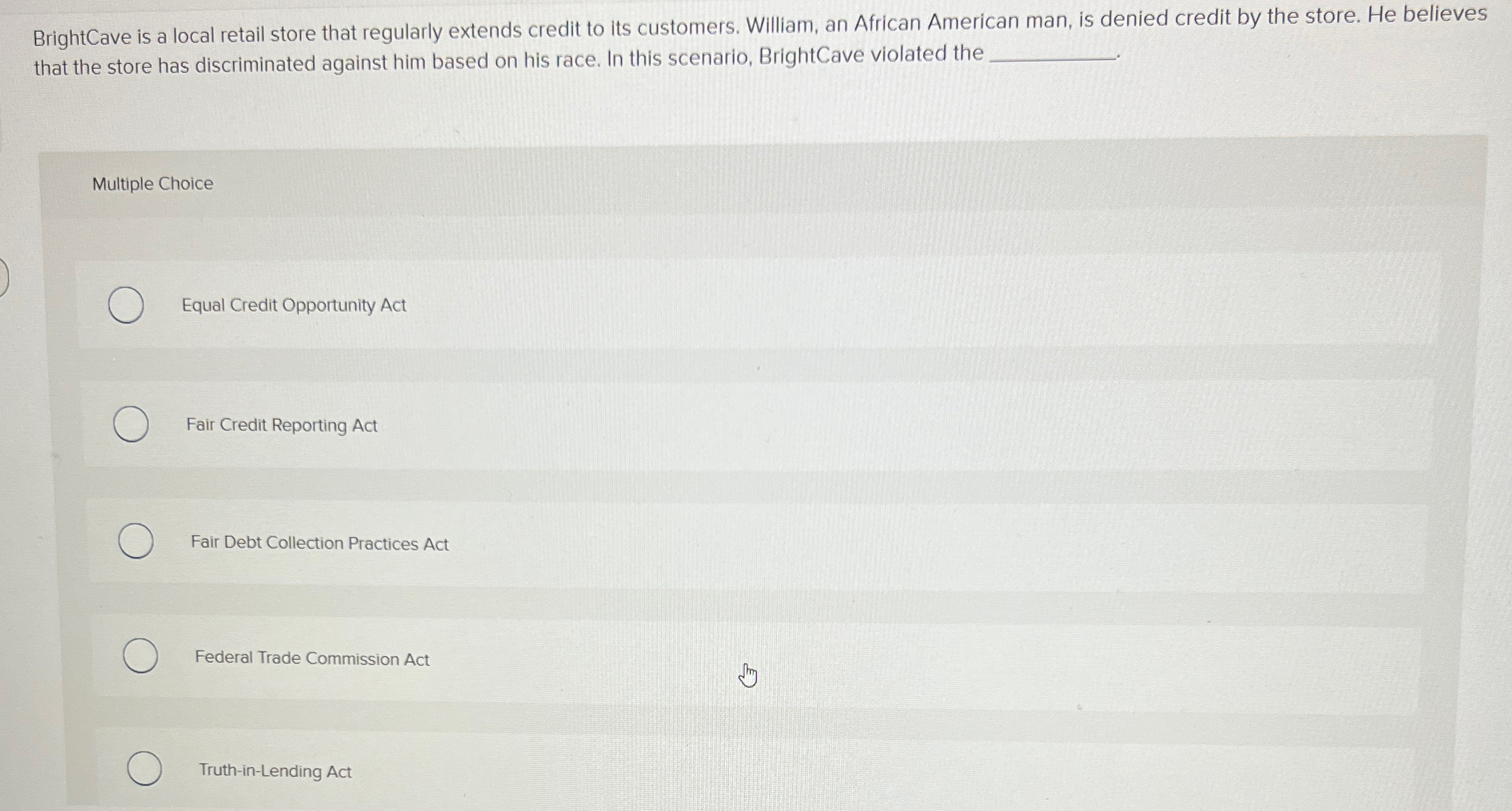  BrightCave is a local retail store that regularly extends credit to