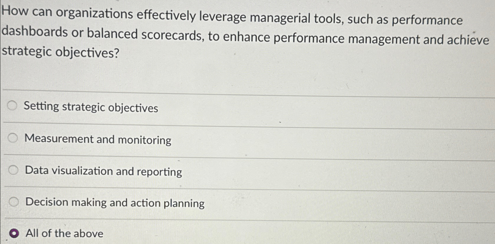  How can organizations effectively leverage managerial tools, such as performance dashboards