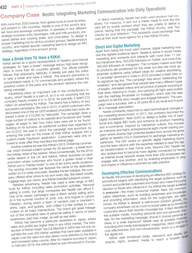 provided, thanks! :) Questions for Discussion 14-15 What steps did Nestl undertake