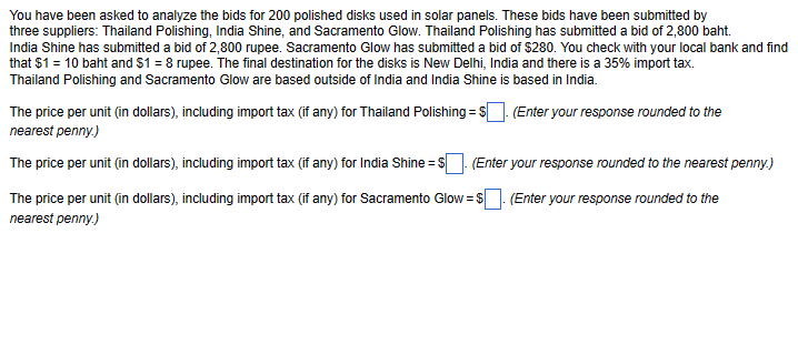  The price per unit(in dollars), including import tax(if any) for Thailand