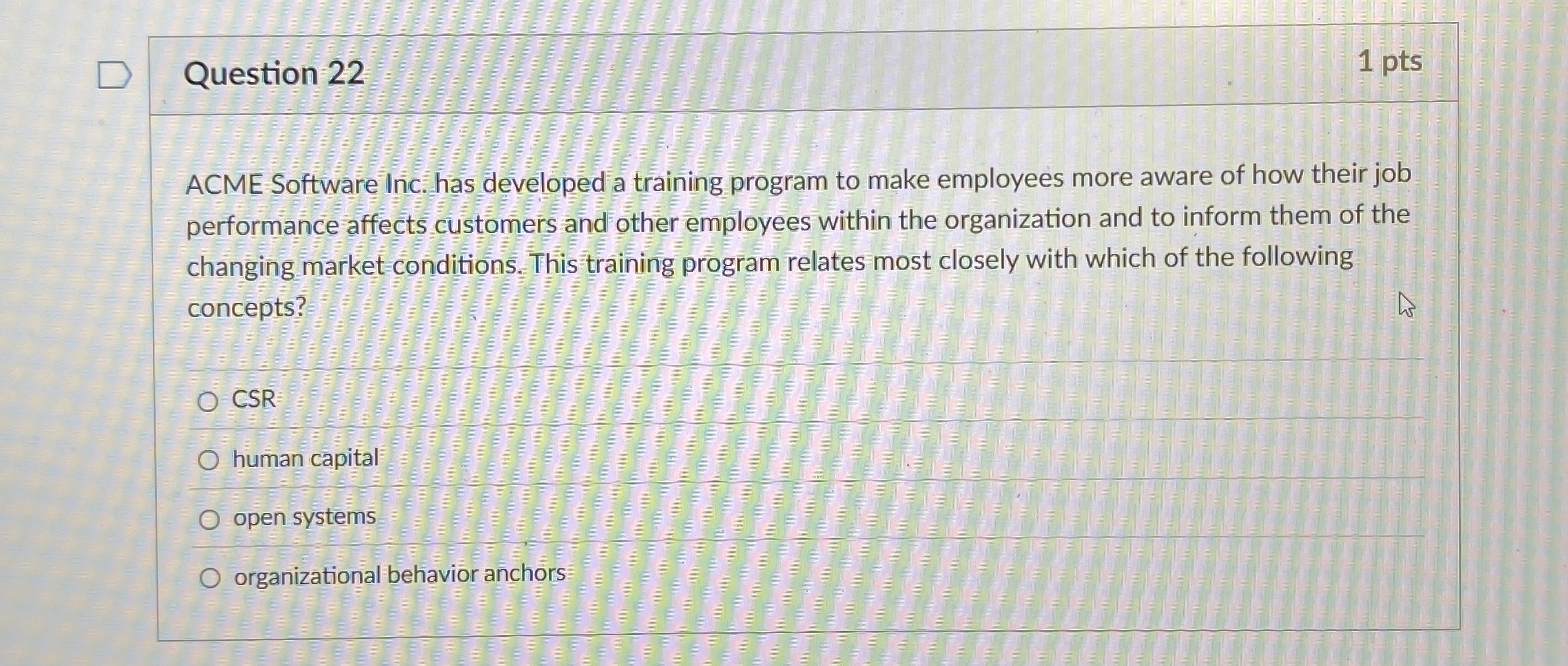  Question 22 ACME Software Inc. has developed a training program to