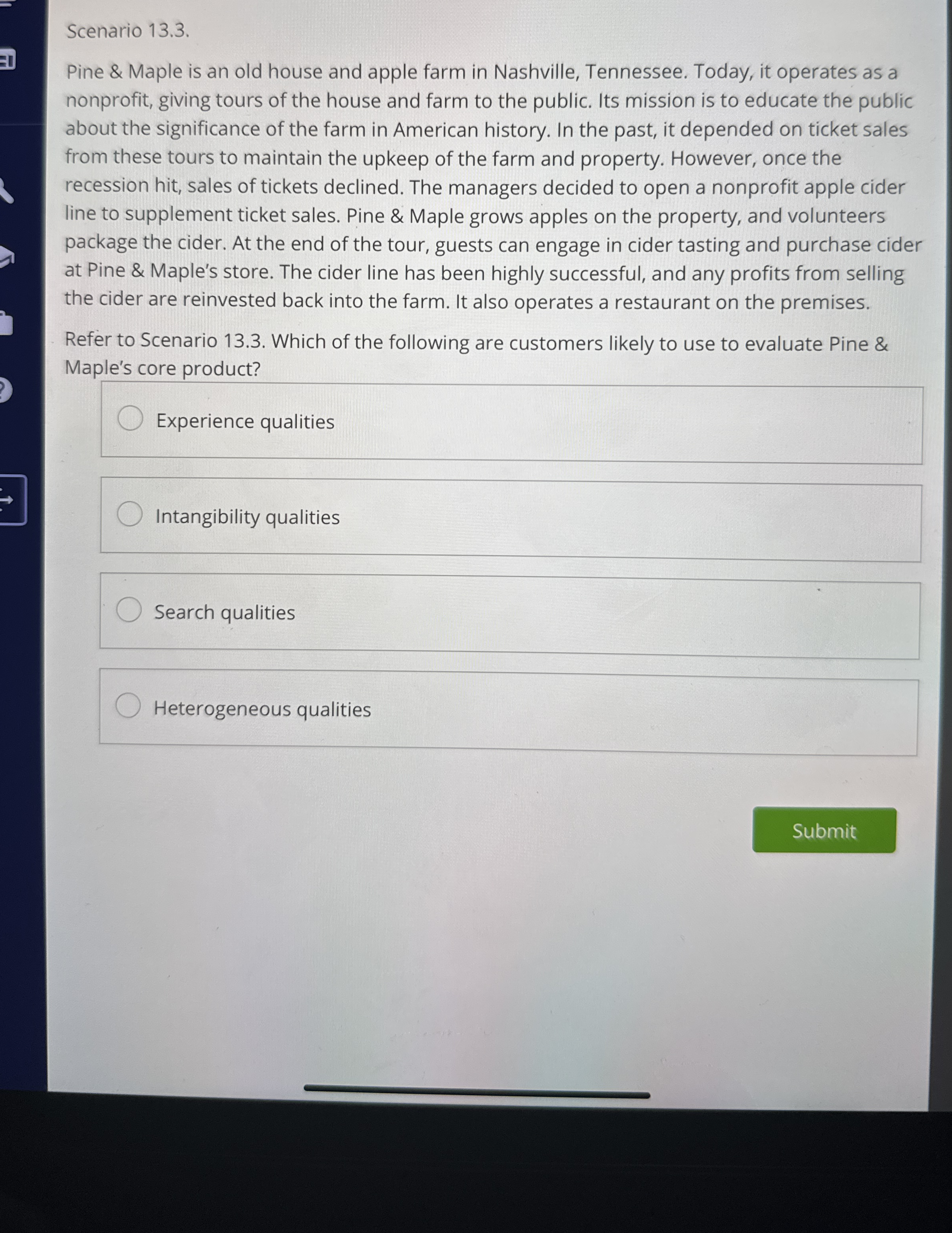  Scenario 13.3. Pine & Maple is an old house and apple