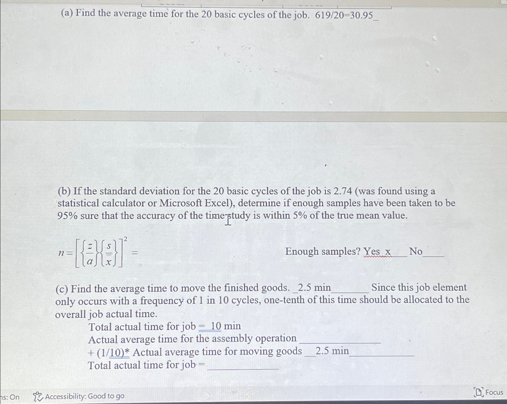  (a) Find the average time for the 20 basic cycles of