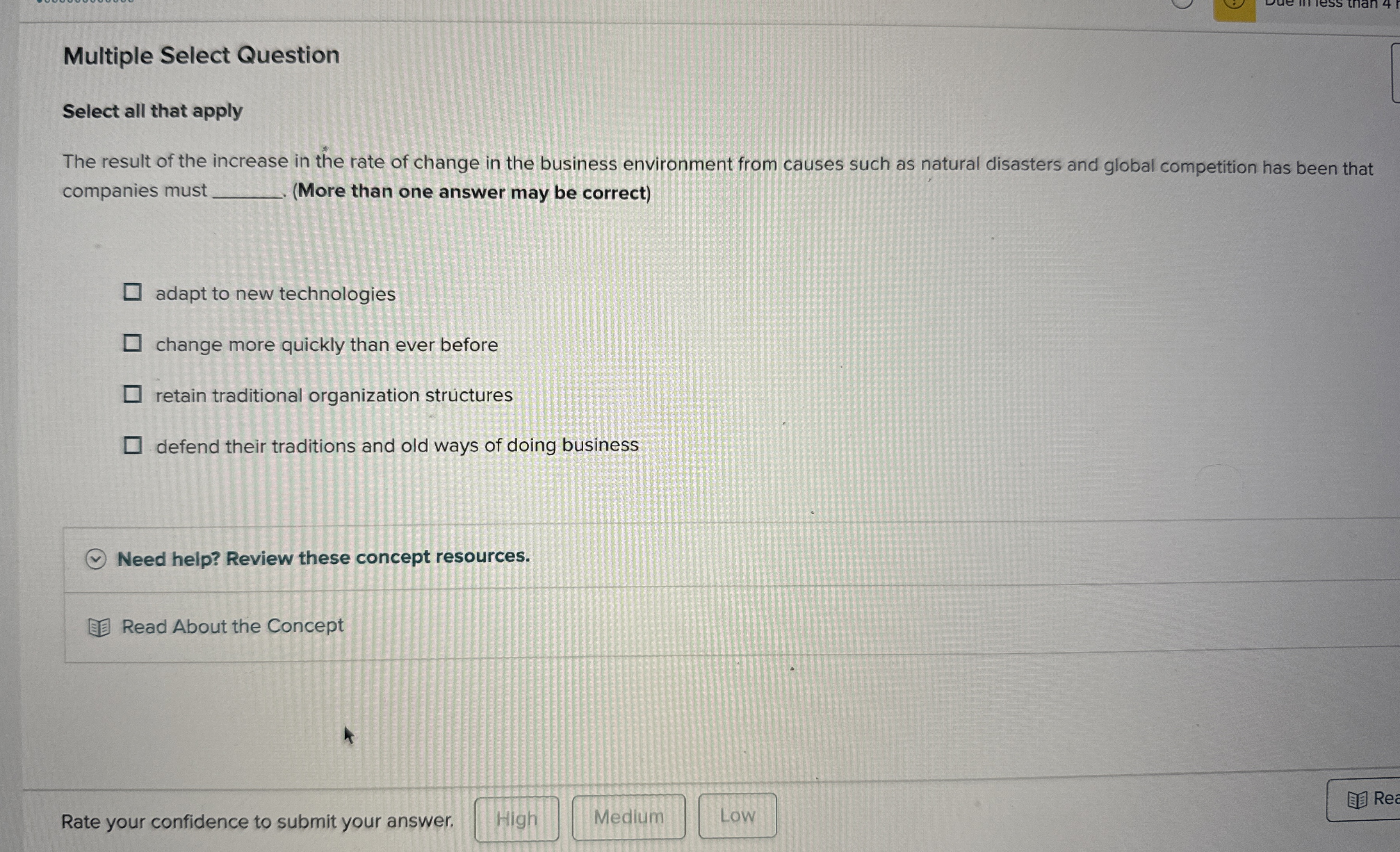  Multiple Select Question Select all that apply The result of the