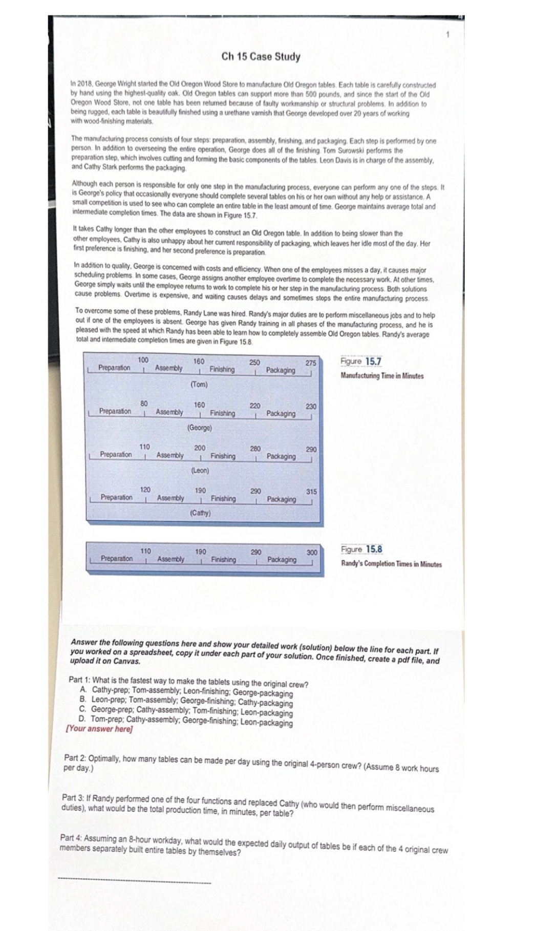  1 Ch 15 Case Study In 2018, George Wright started the