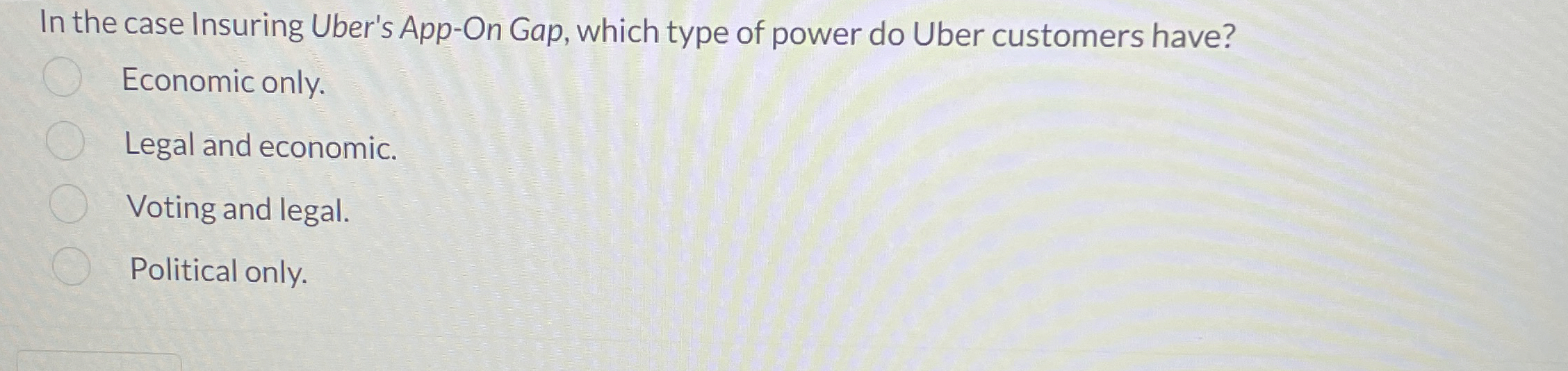  In the case Insuring Uber's App-On Gap, which type of power