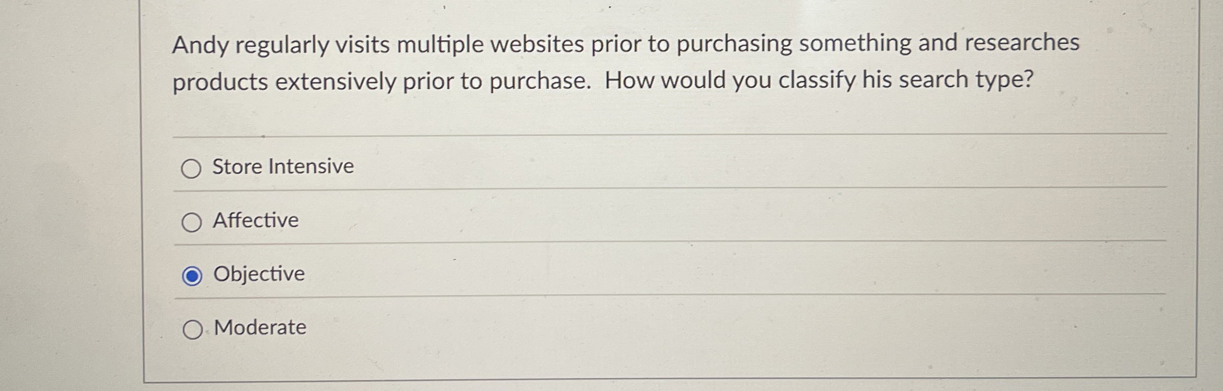  Andy regularly visits multiple websites prior to purchasing something and researches