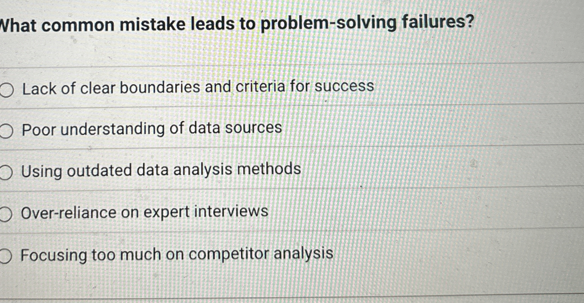  What common mistake leads to problem-solving failures? Lack of clear boundaries