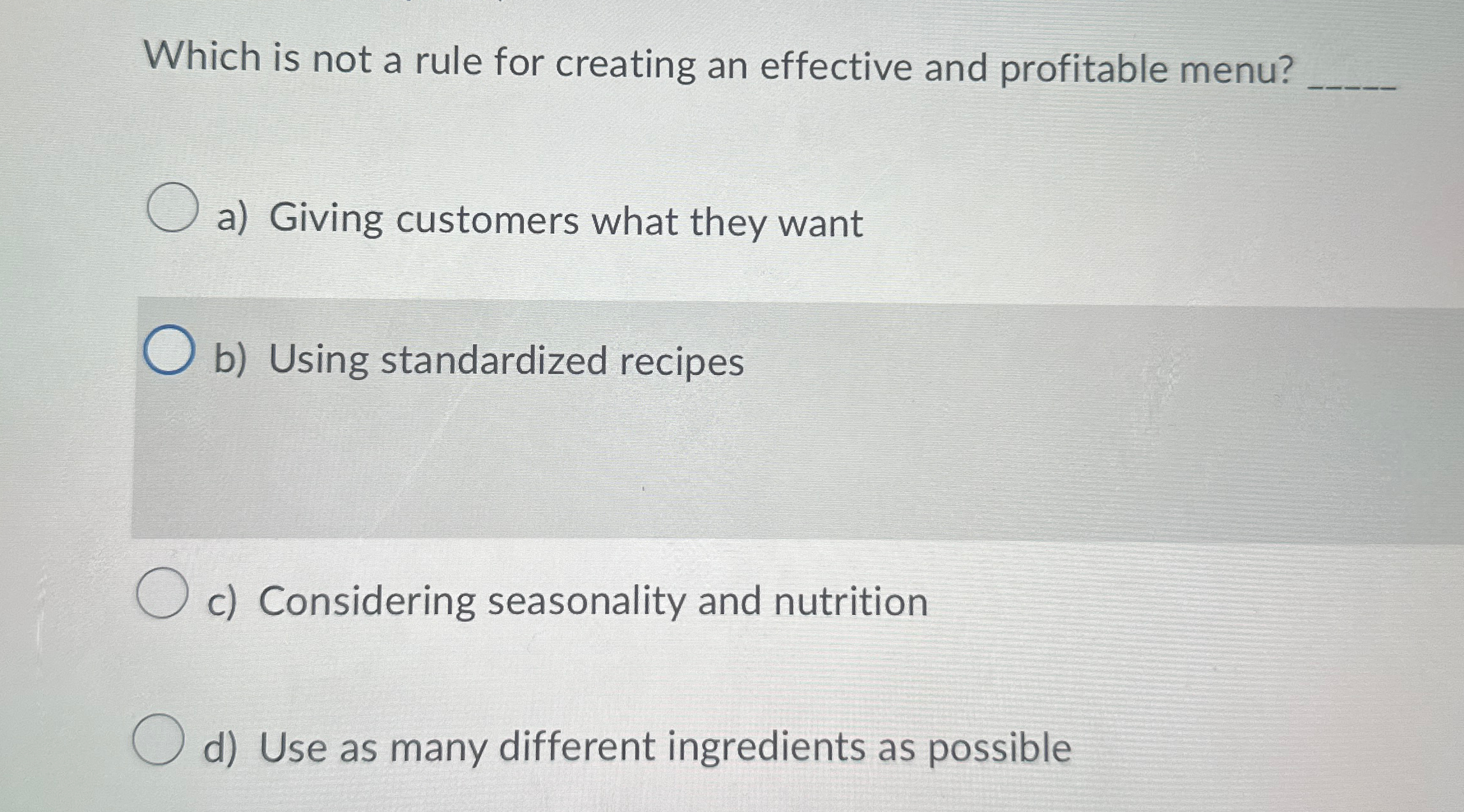  Which is not a rule for creating an effective and profitable