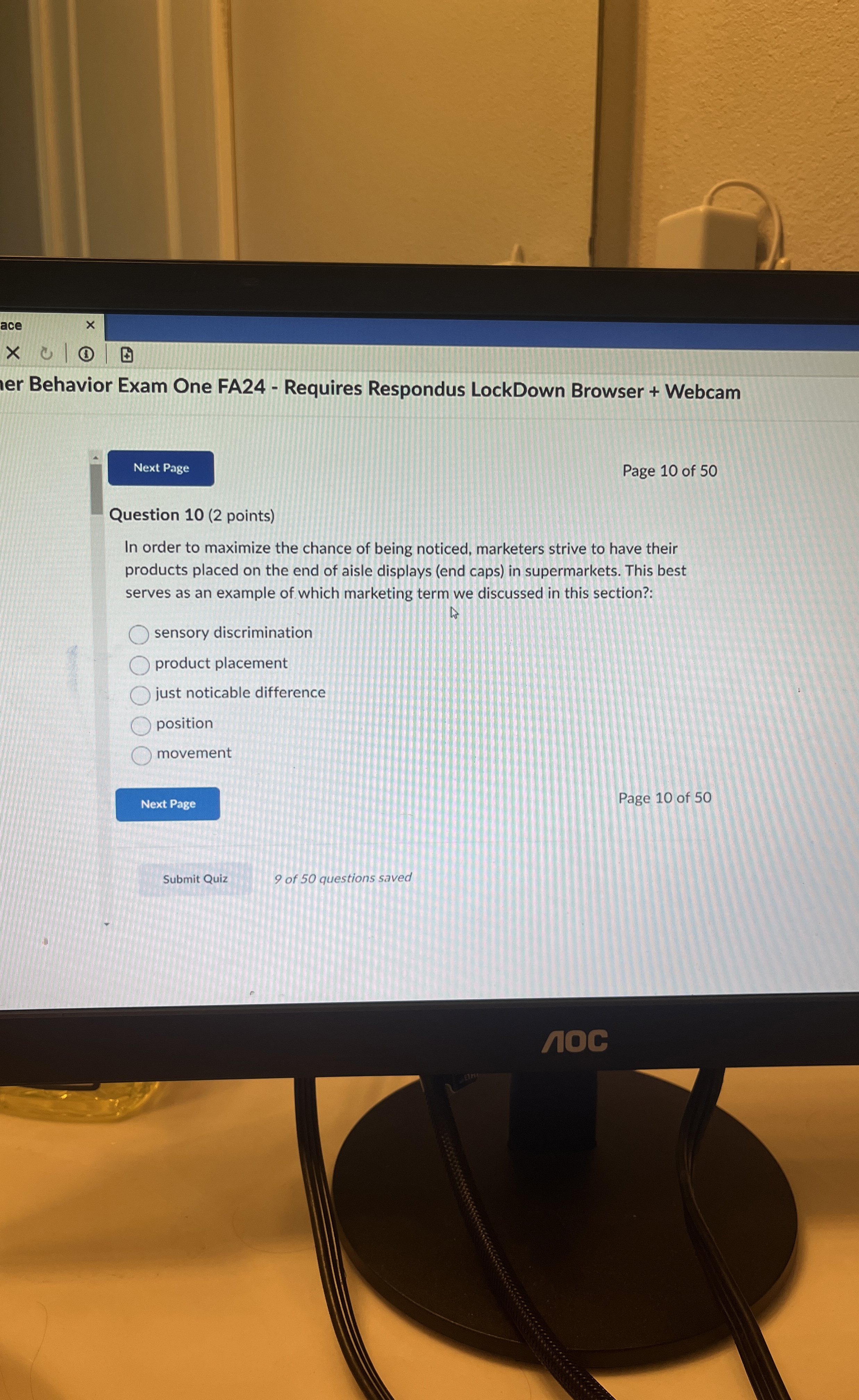  Question 10(2 points) In order to maximize the chance of being