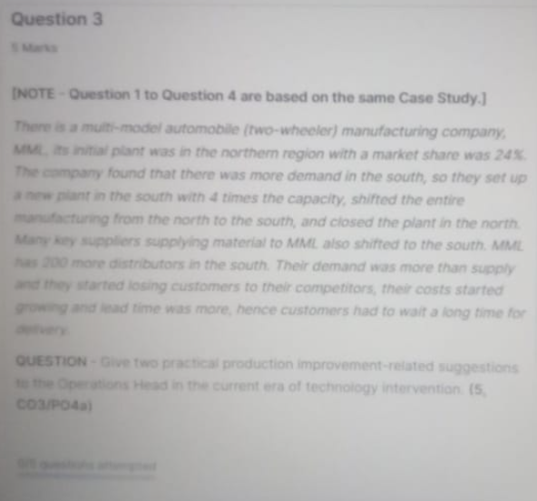  Question 3 [NOTE - Question 1 to Question 4 are based