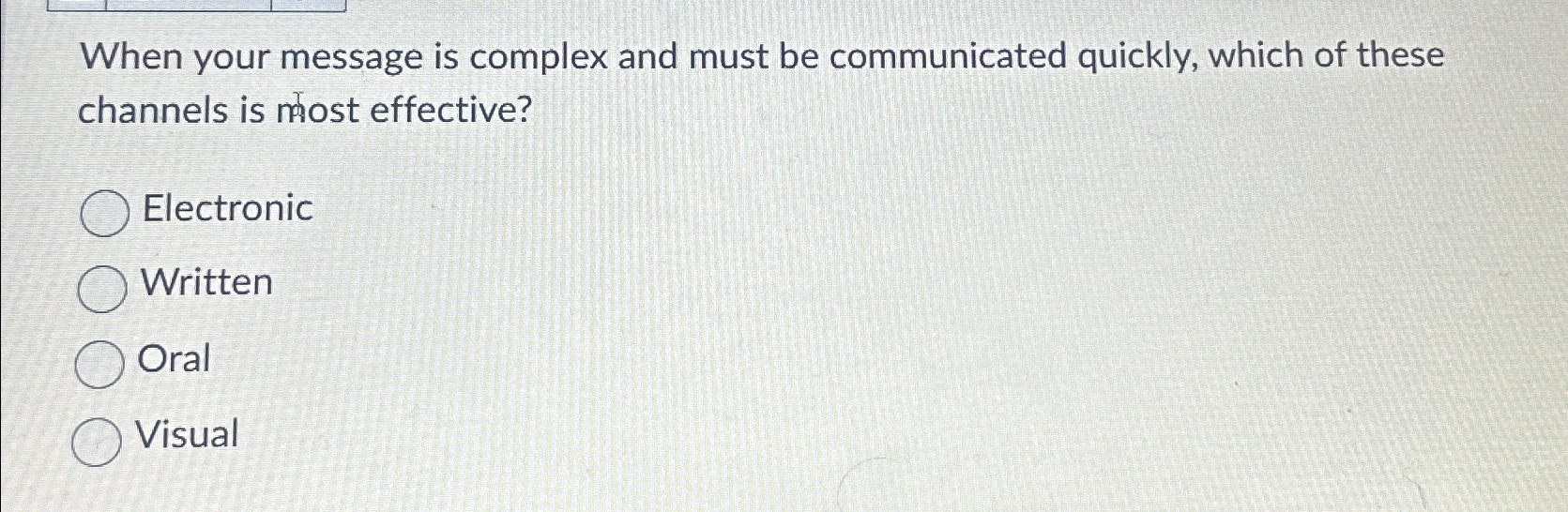  When your message is complex and must be communicated quickly, which