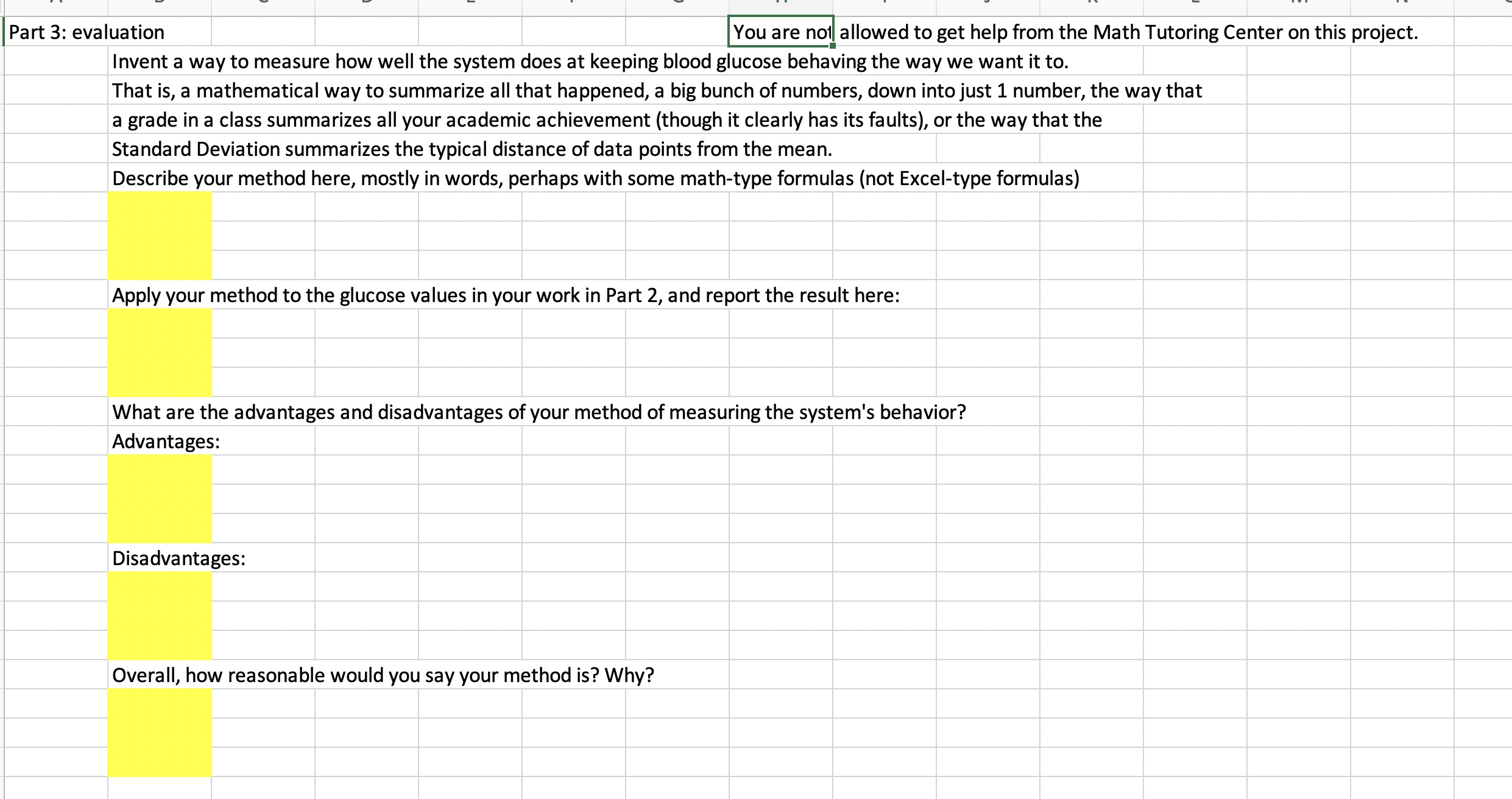  Part 3: evaluation You are not allowed to get help from