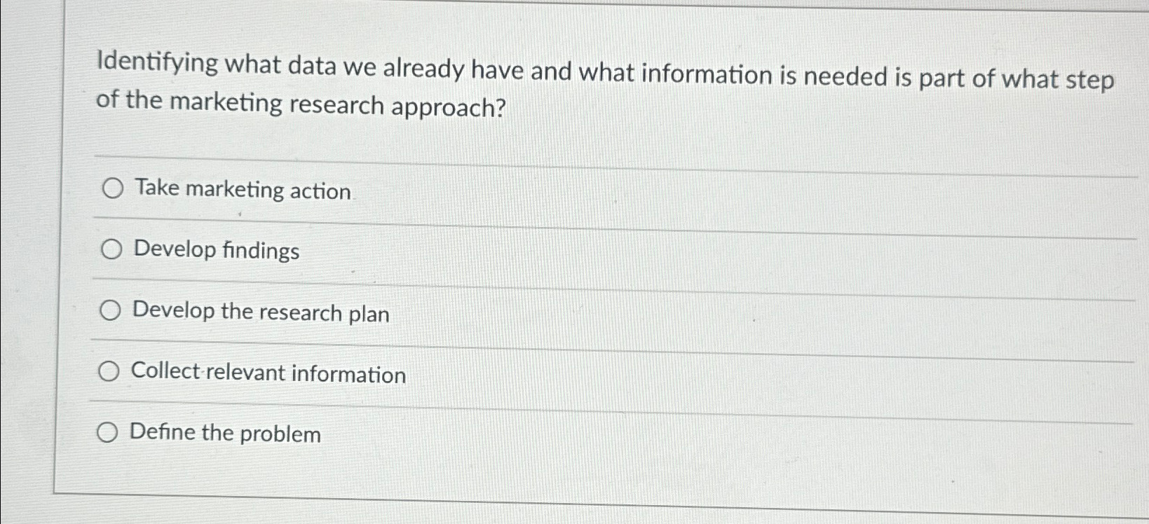  Identifying what data we already have and what information is needed