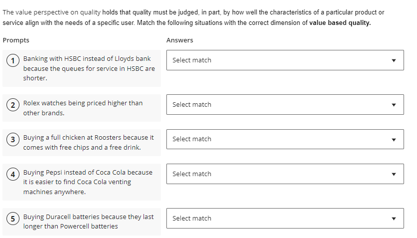  The value perspective on quality holds that quality must be judged,