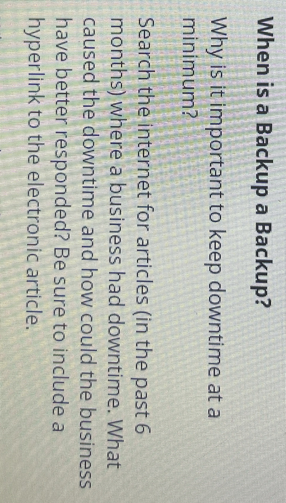  When is a Backup a Backup? Why is it important to