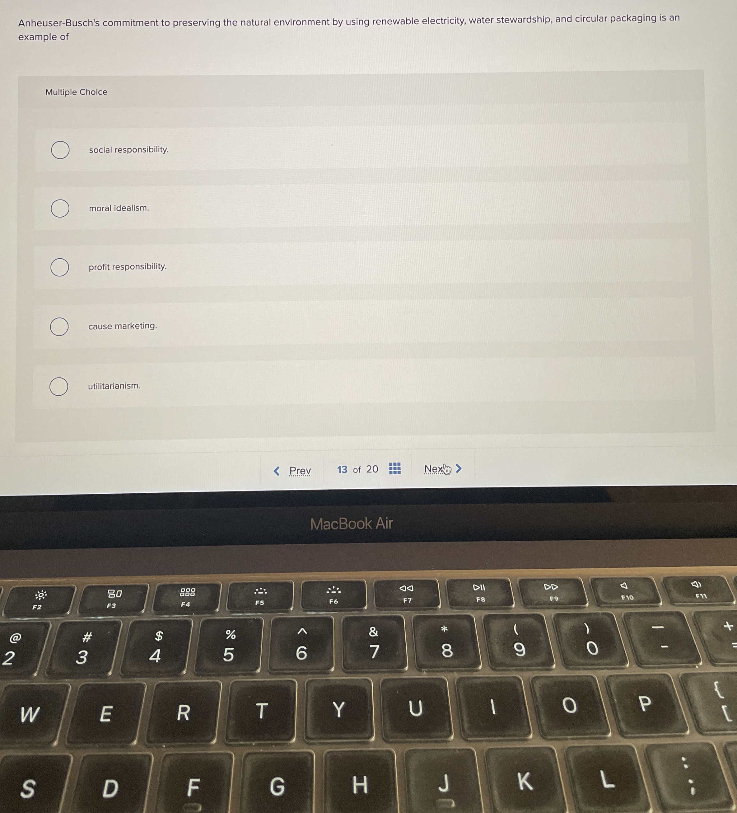  Anheuser-Busch's commitment to preserving the natural environment by using renewable electricity,