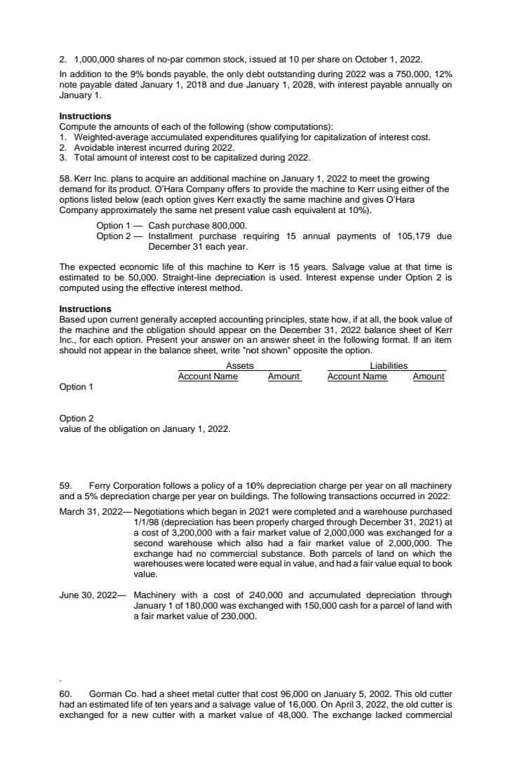 December 31, 2021, and that straight-line depreciation is used. Instructions (a) Show