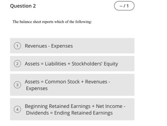 provide best answer by best tutor' s \f\fQuestion 3 - /1 Cash