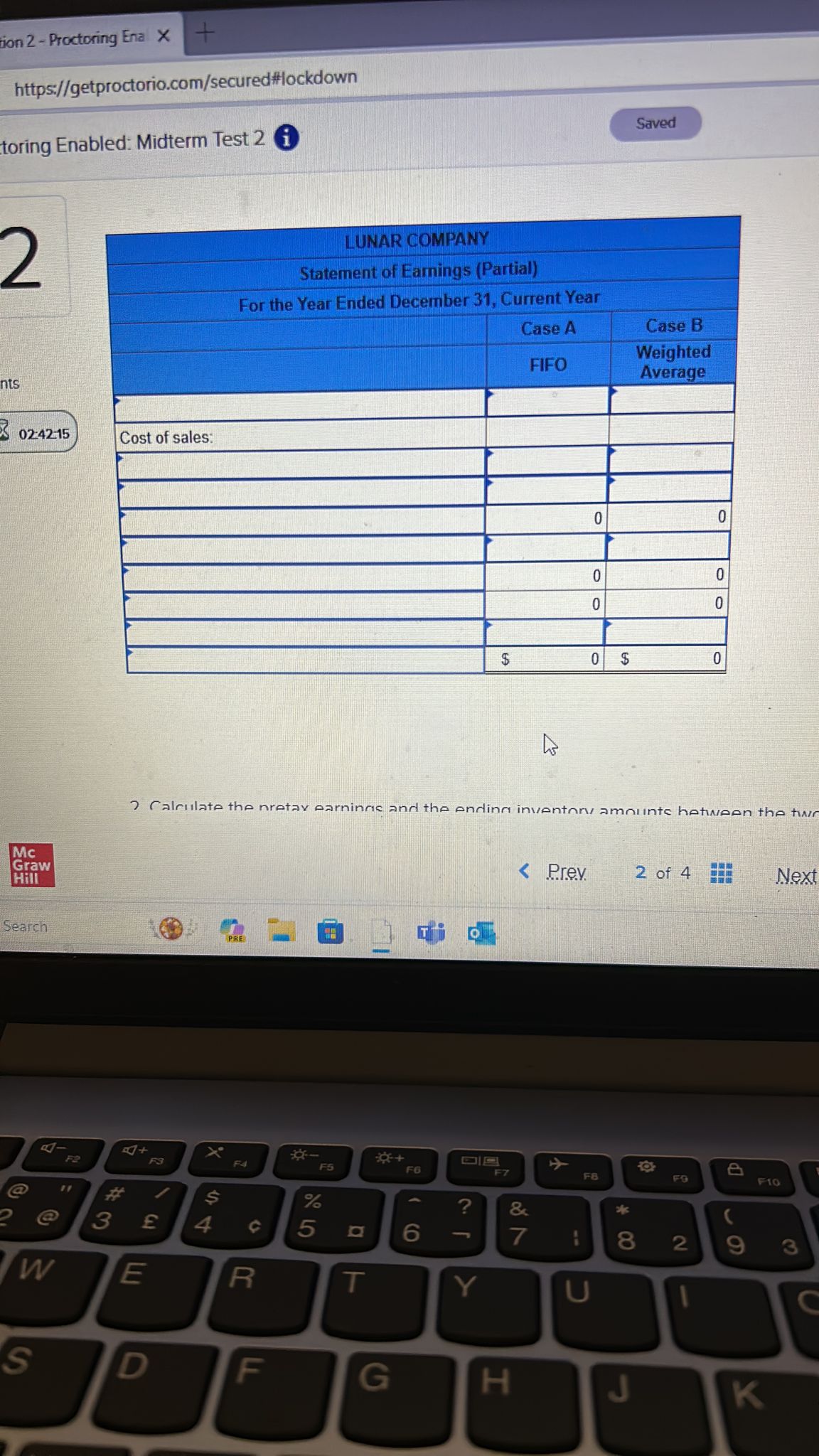 records provided the following information for Product 2: Transactions Units Unit Cost