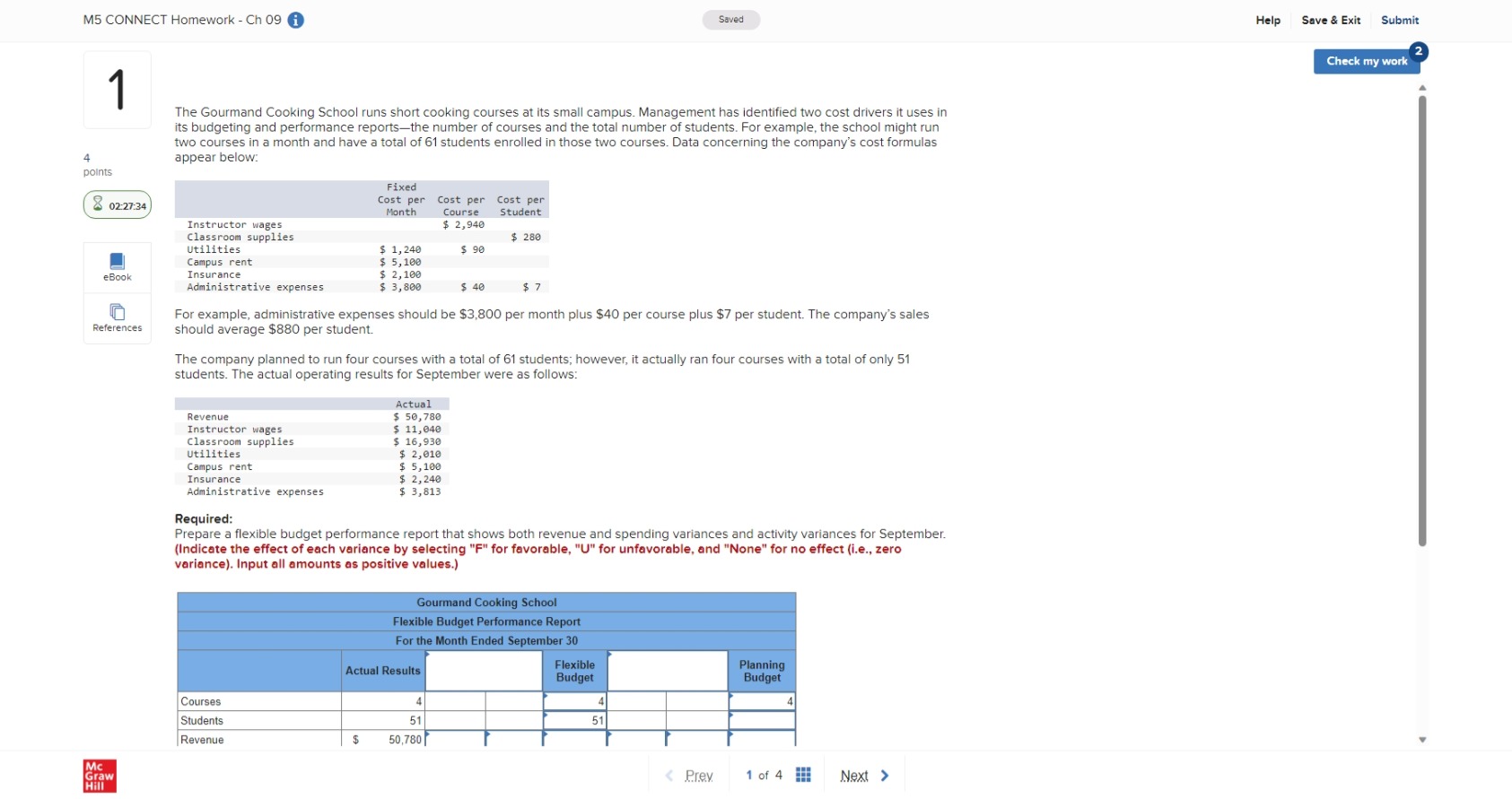  M5 CONNECT Homework - Ch 09 Saved Help Save & Exit