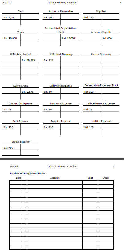 due next page show general ledger balanoes after adjustments, but before closing,