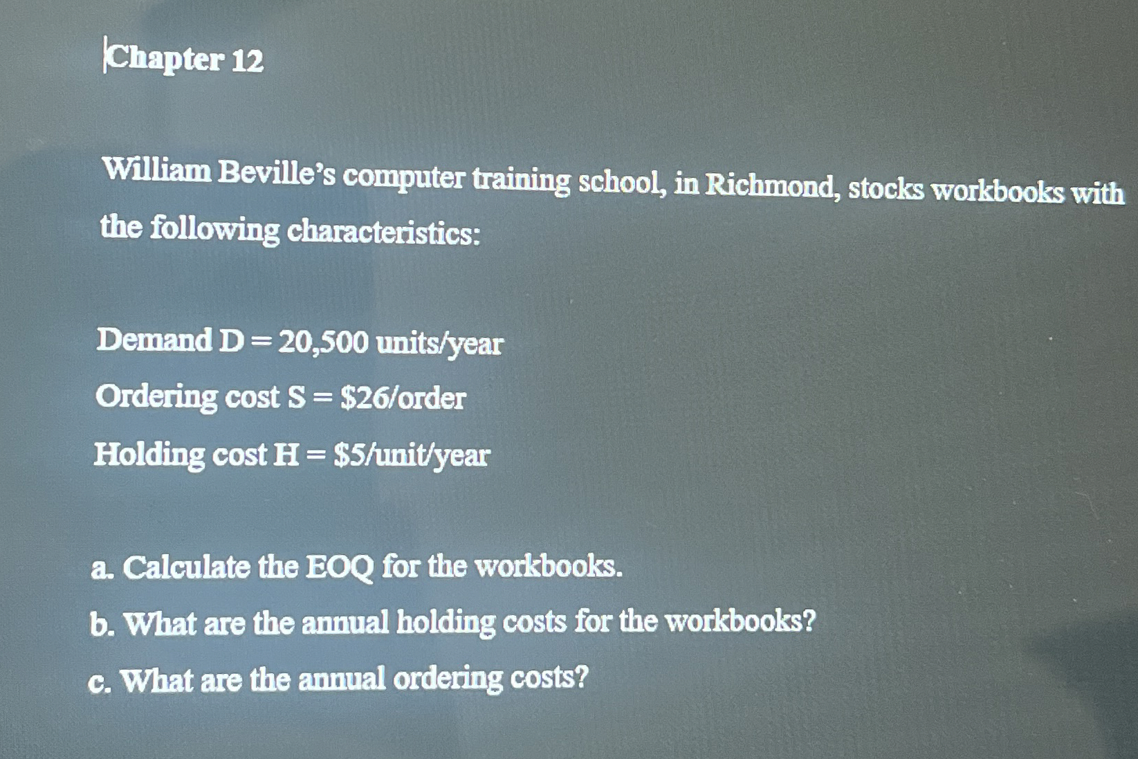  Chapter 12 William Beville's computer training school, in Richmond, stocks workbooks