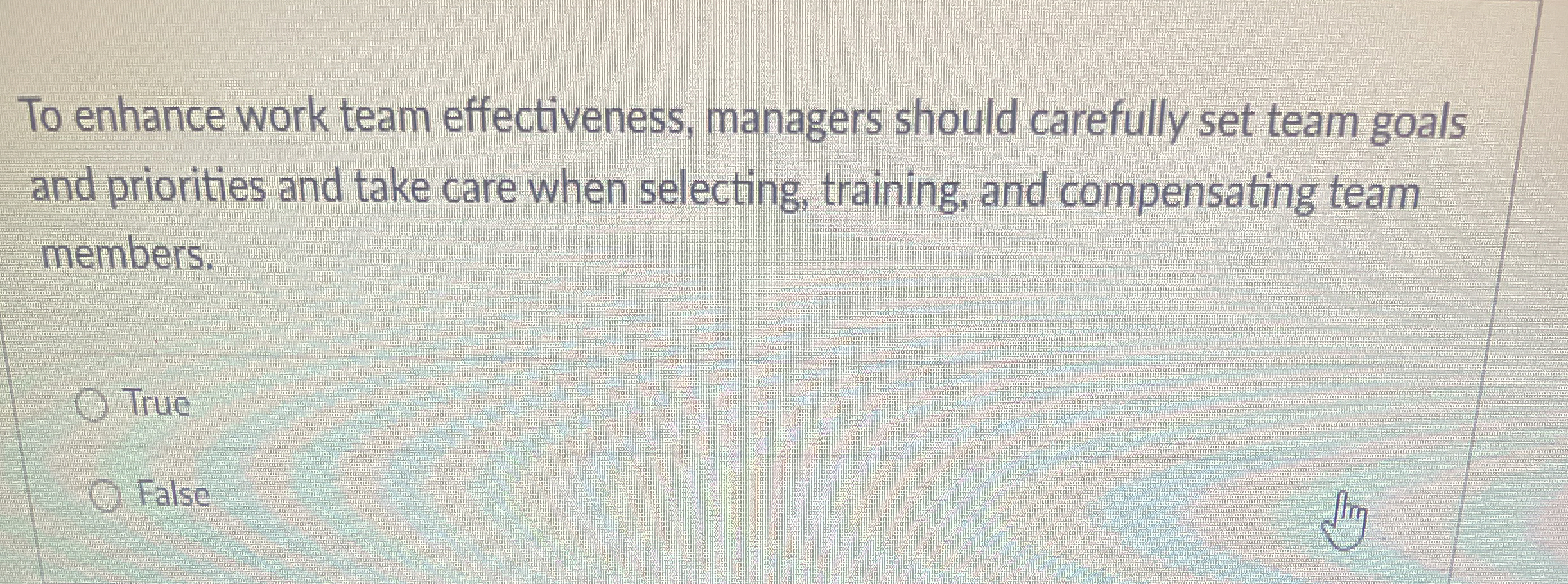  To enhance work team effectiveness, managers should carefully set team goals