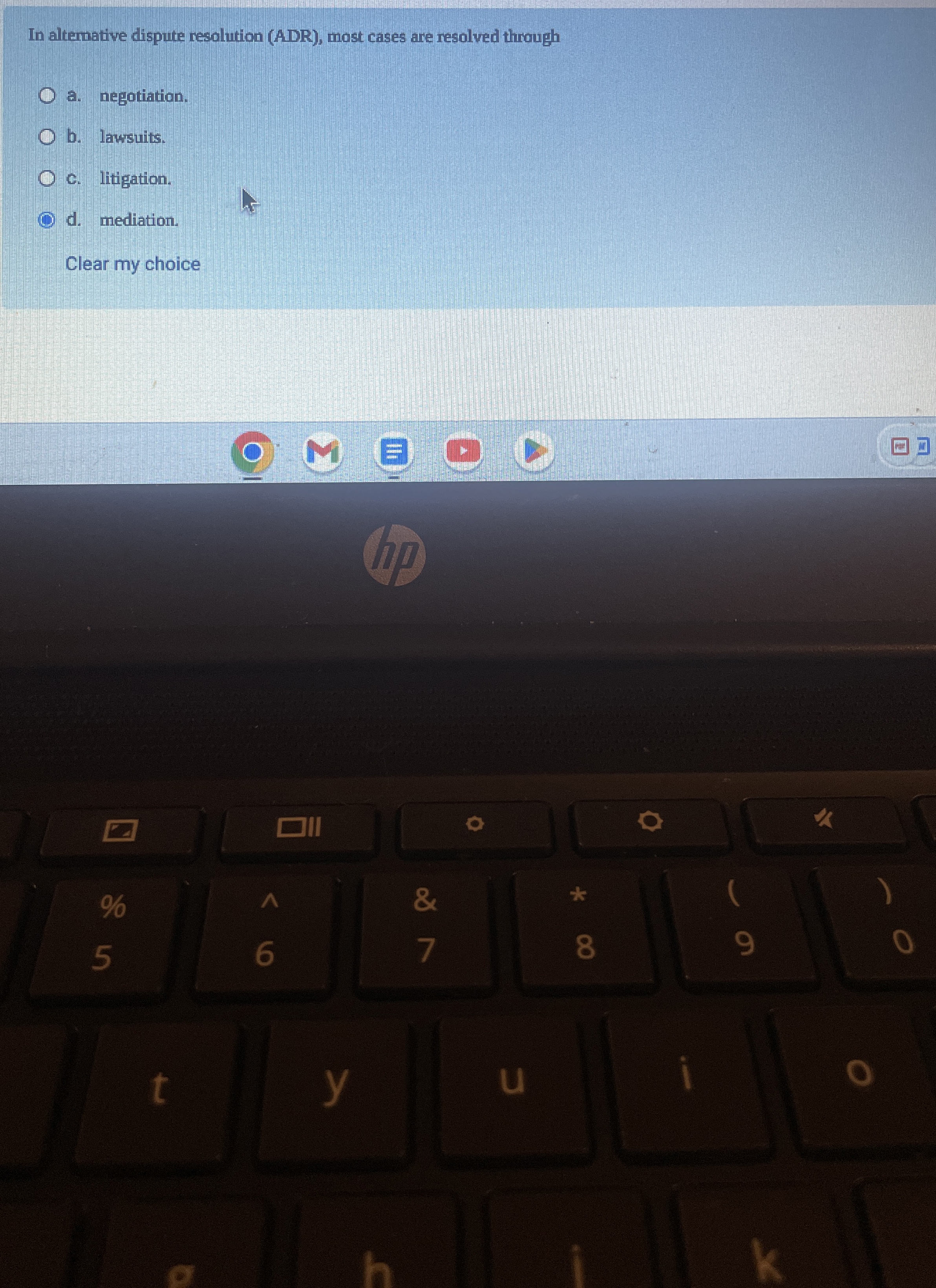  In altemative dispute resolution (ADR), most cases are resolved through a.