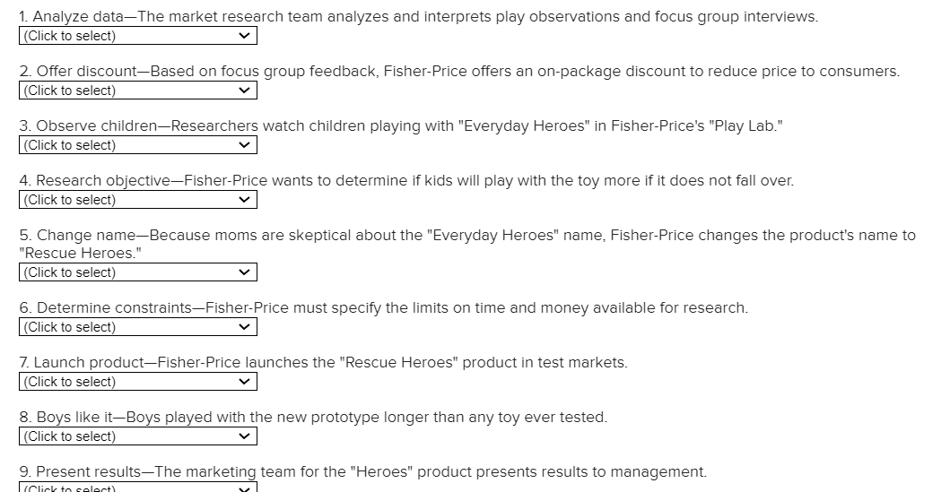  Analyze data-The market research team analyzes and interprets play observations and