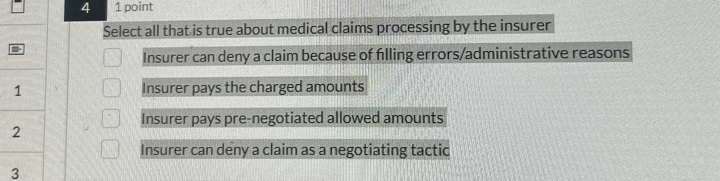  How to solve 41 point Select all that is true about