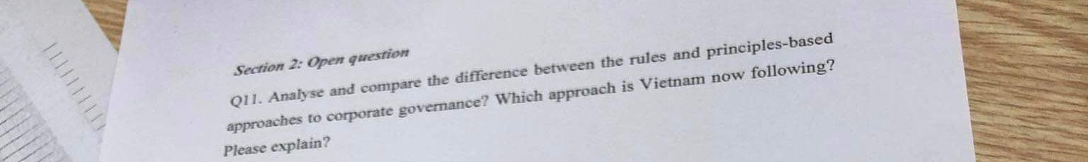  Section 2: Open question Q11. Analyse and compare the difference between