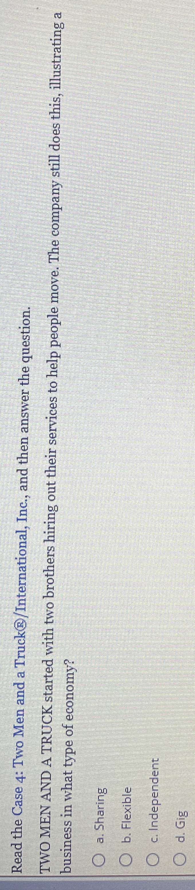  Read the Case 4: Two Men and a Truck()/International, Inc., and