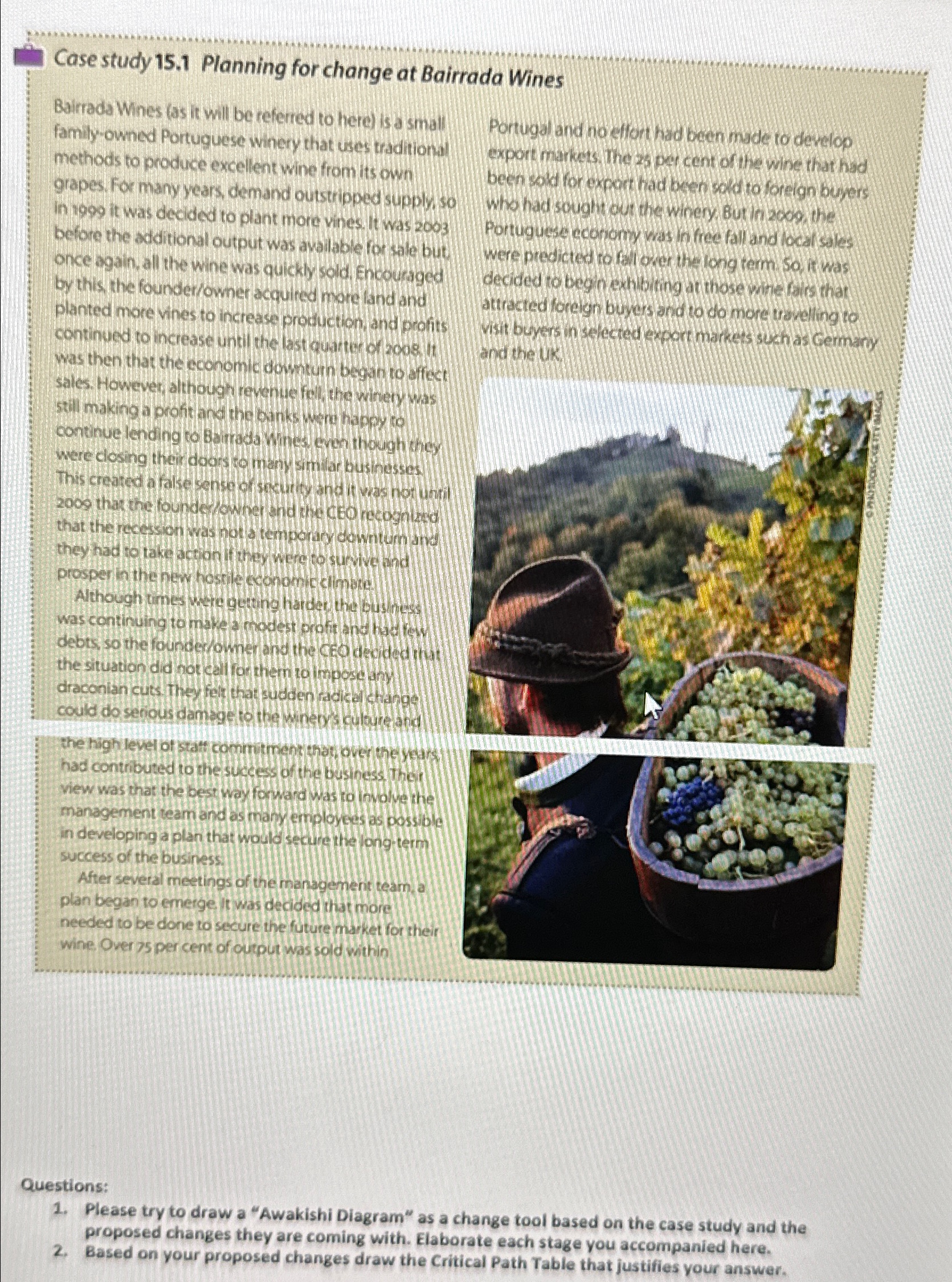  Case study 15.1 Planning for change at Bairrada Wines Bairrada Wines