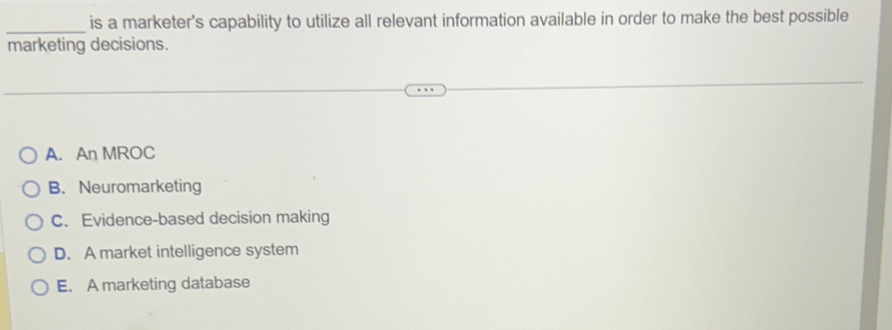  is a marketer's capability to utilize all relevant information available in