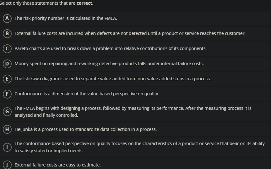  Select only those statements that are correct. A) The risk priority